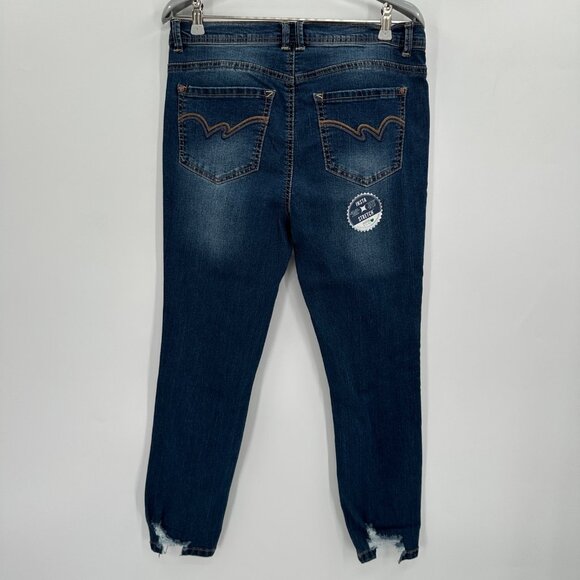 Wallflower The Flirty Curve High Rise Stretch Jeans size 9 29 Distressed Crop - Picture 8 of 11